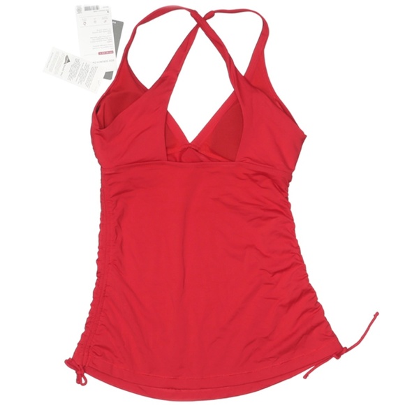 NWT Athleta Side Scrunch Swim Tankini Radiant Red - Picture 2 of 2